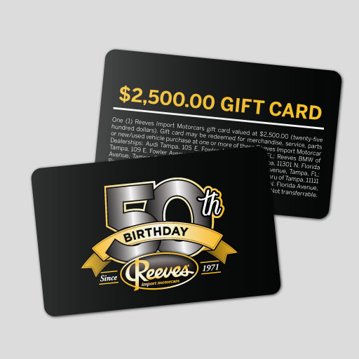 gift card on grey