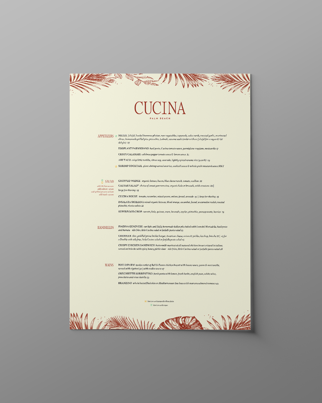 Cucina Brand Menu Mockup