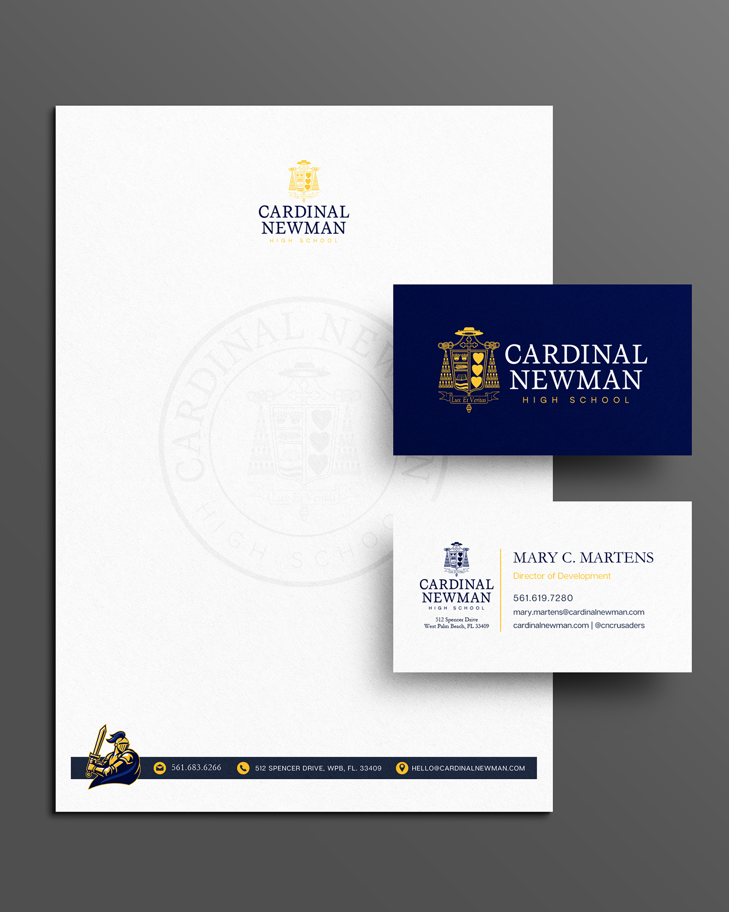 cardinal newman lincoln digital west palm beach logos