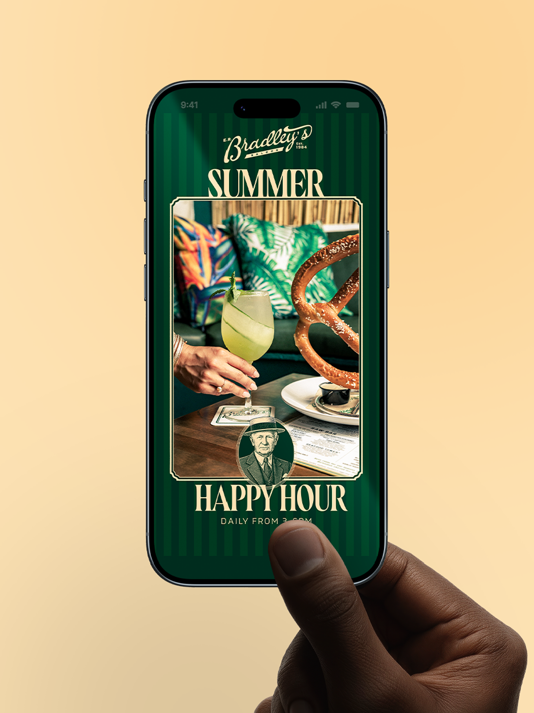 ER Bradley’s happy hour social media marketing