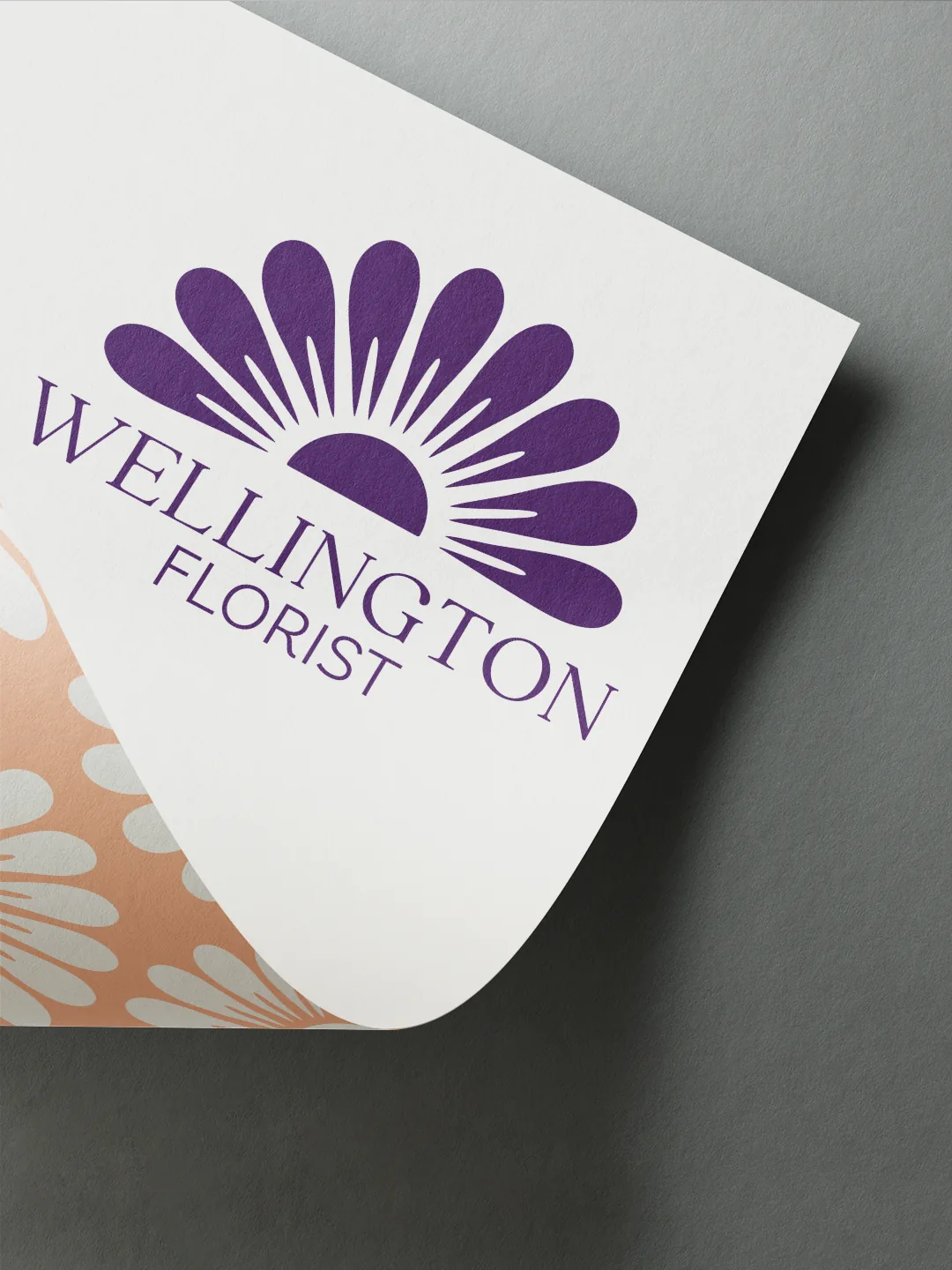 Wellington Florist logo design on brand stationery
